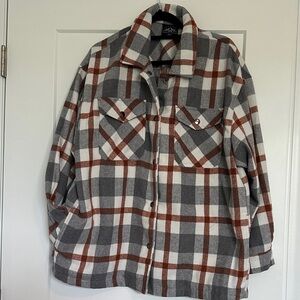 Plaid Flannel Shirt Jacket